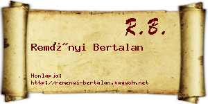 Reményi Bertalan névjegykártya